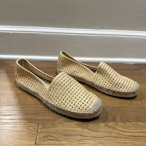 Steve Madden Natural Beige Raffia Woven Womens Size 12 Slip On Espadrilles Shoes